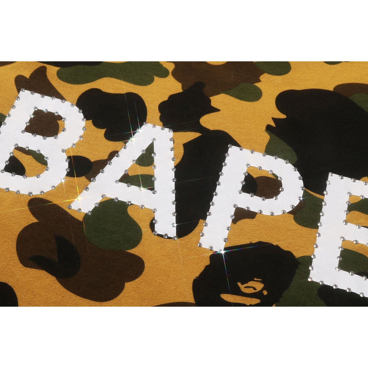 BAPE 1ST CAMO Rhinestone Logo Tee