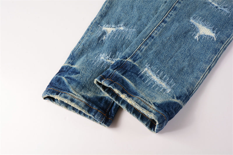 Purple Brand Heavy Rip Repair Stitch Slim Jeans 9073
