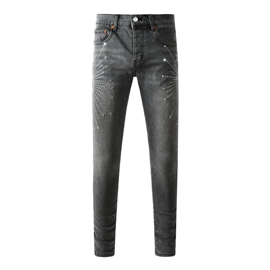 Purple Brand Starburst Rhinestone Slim Jeans 9123