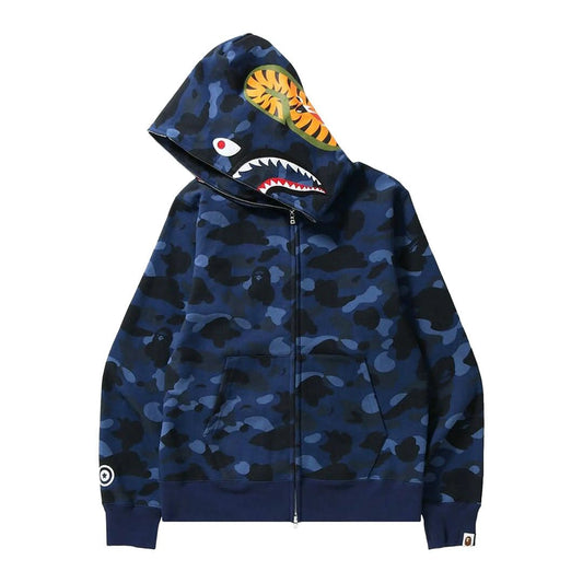 BAPE Color Camo Shark Full Zip Hoodie Navy