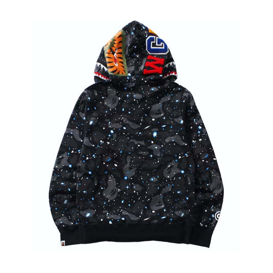 BAPE Space Camo Shark Full Zip Hoodie Black