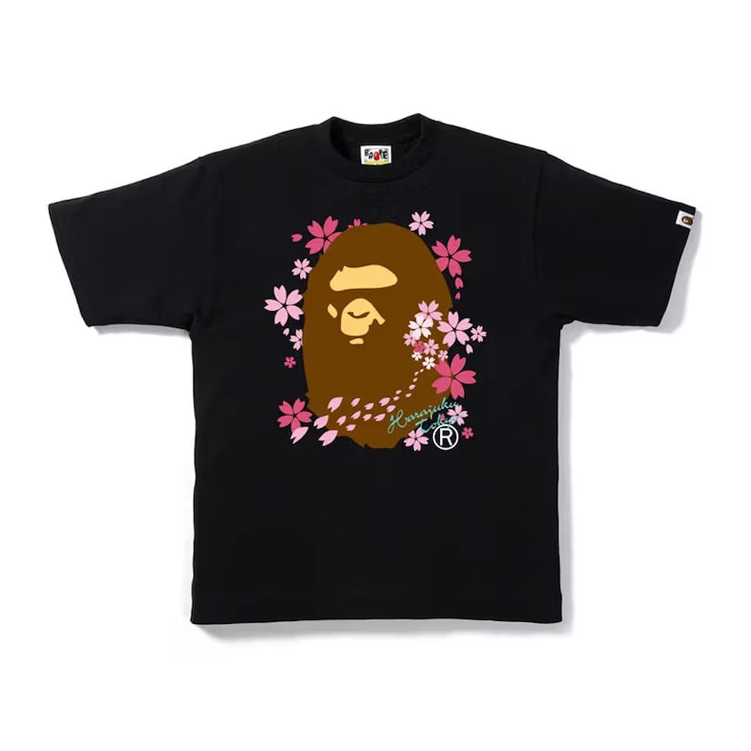 BAPE Sakura Harajuku Tokyo Ape Head Tee Black