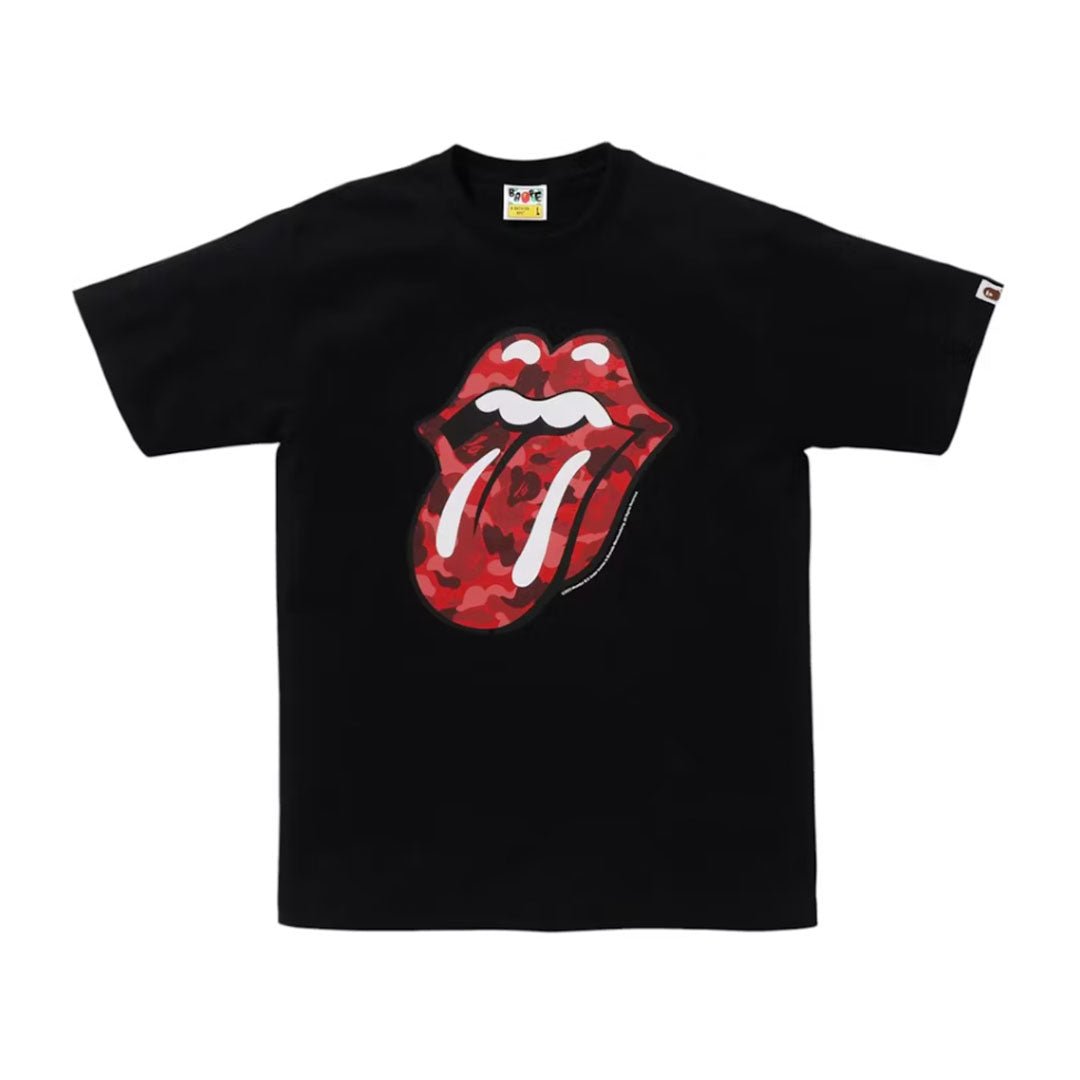 BAPE x Rolling Stones Camo Tongue Tee Black
