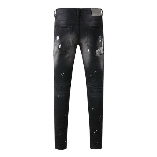 Purple Brand Paisley Embroidery Patch Slim Jeans 9099