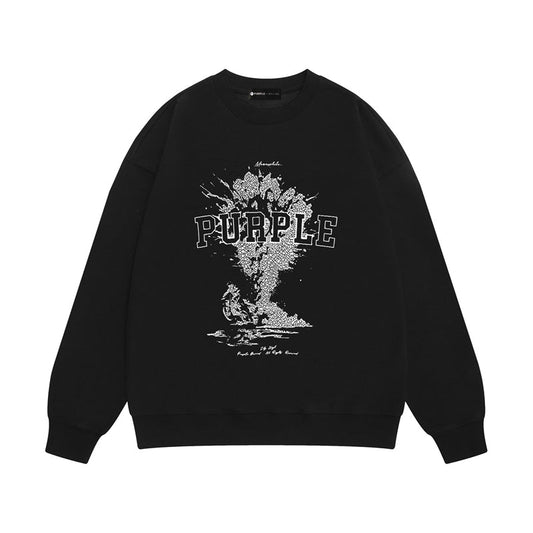 Purple Brand Mushroom Cloud College Crewneck Sweatshirt