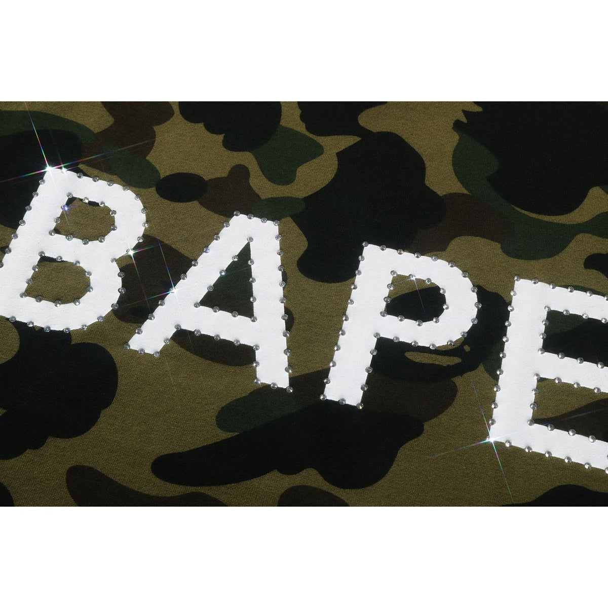 BAPE 1ST CAMO Rhinestone Logo Tee