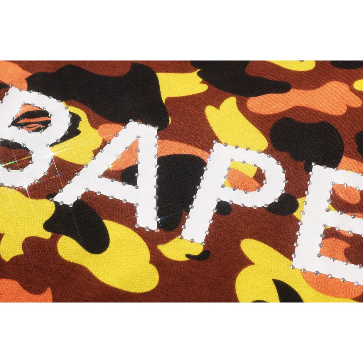 BAPE 1ST CAMO Rhinestone Logo Tee