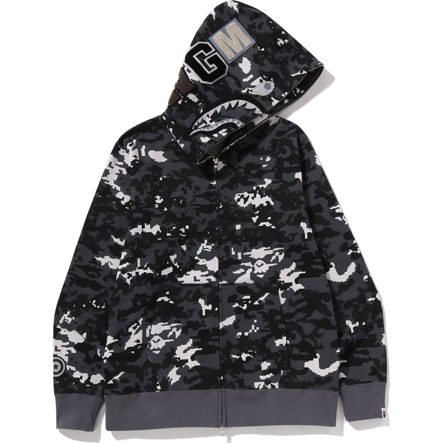 BAPE Multi Pixel Camo Shark Full Zip Hoodie