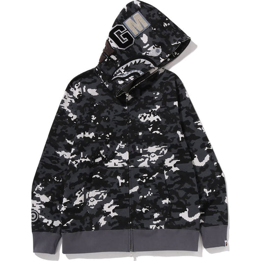 BAPE Multi Pixel Camo Shark Full Zip Hoodie
