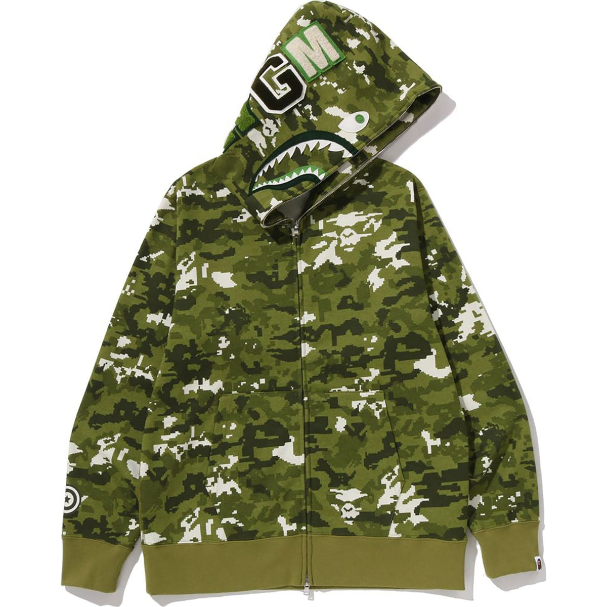 BAPE Multi Pixel Camo Shark Full Zip Hoodie