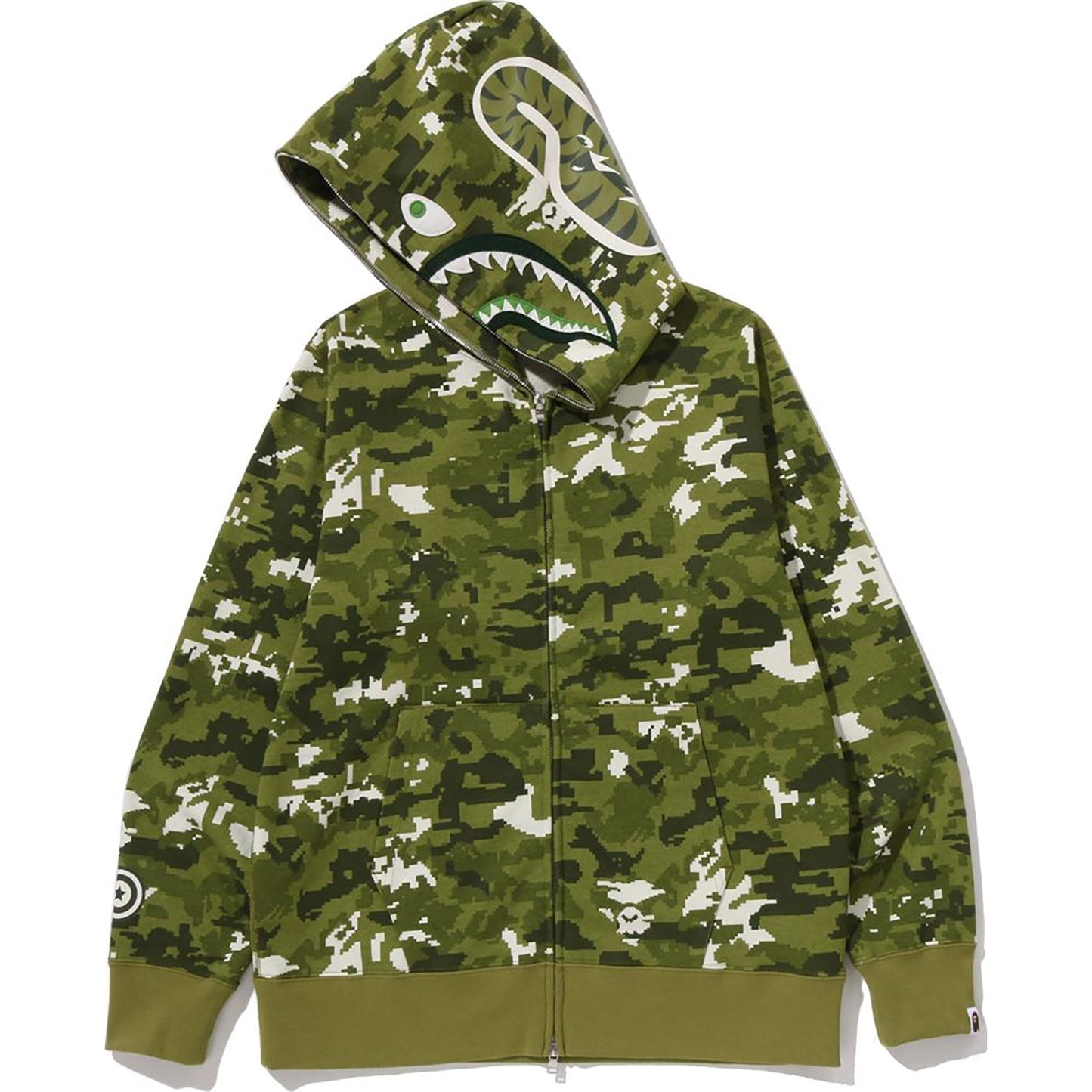 BAPE Multi Pixel Camo Shark Full Zip Hoodie