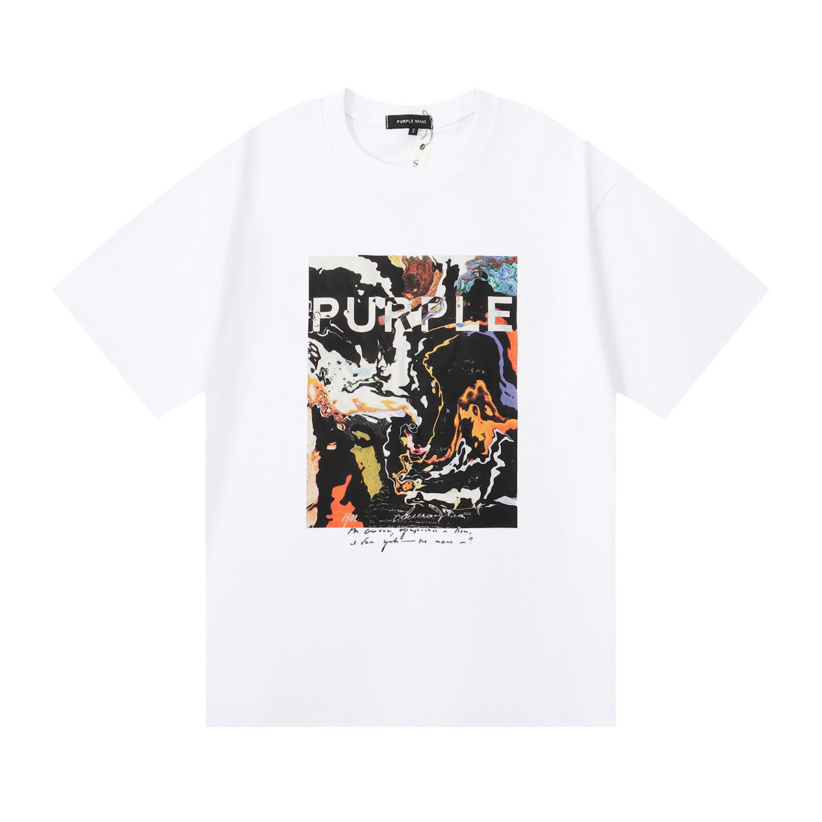 Purple Brand Dark Figure Abstract Art Print Tee