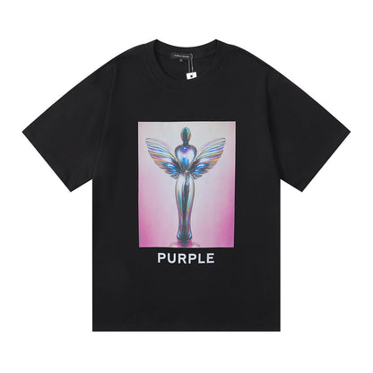 Purple Brand Chrome Angel Statue Graphic Tee
