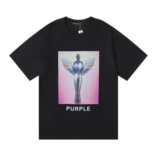 Purple Brand Chrome Angel Statue Graphic Tee