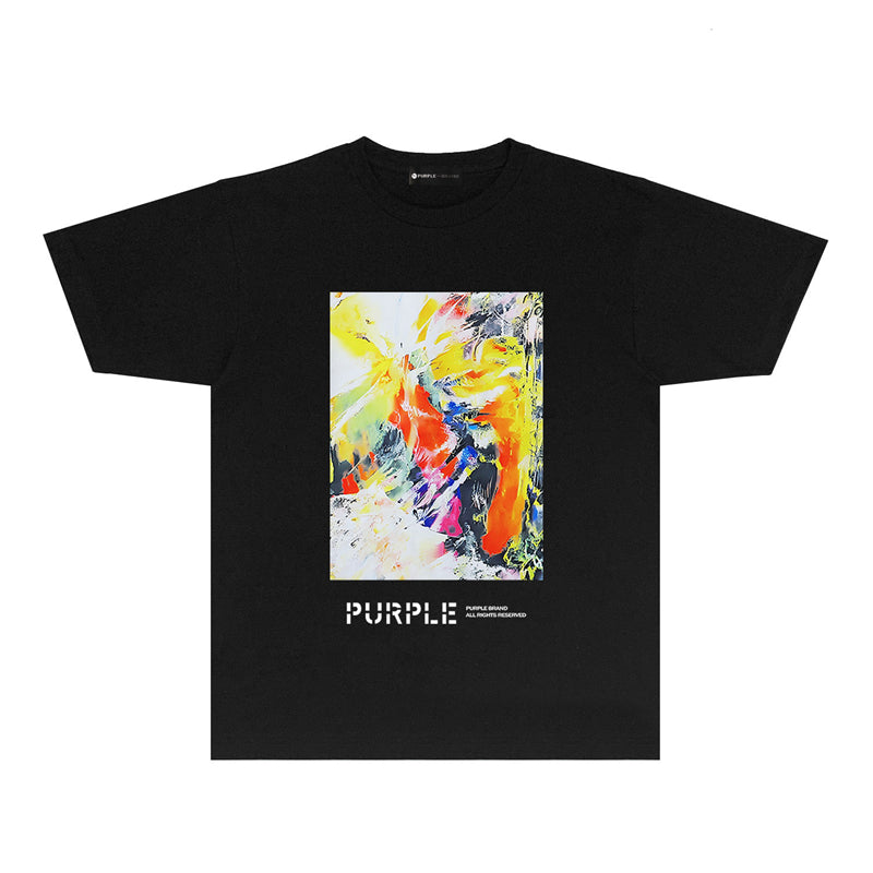 Purple Brand Abstract Oil Painting Print Tee