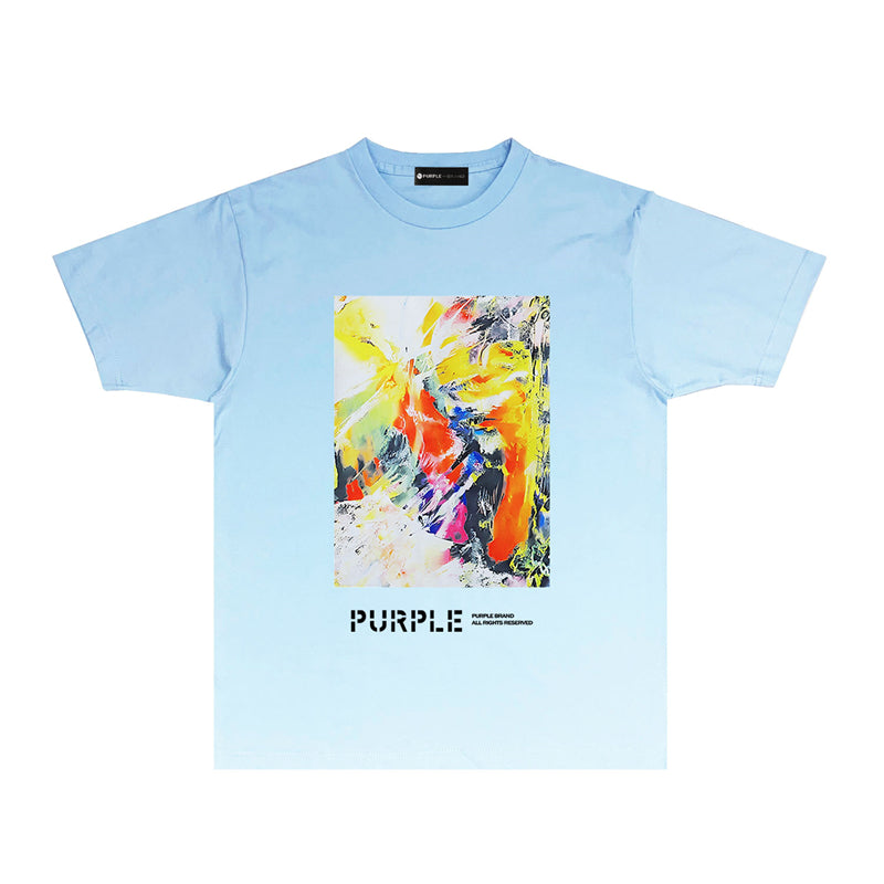 Purple Brand Abstract Oil Painting Print Tee