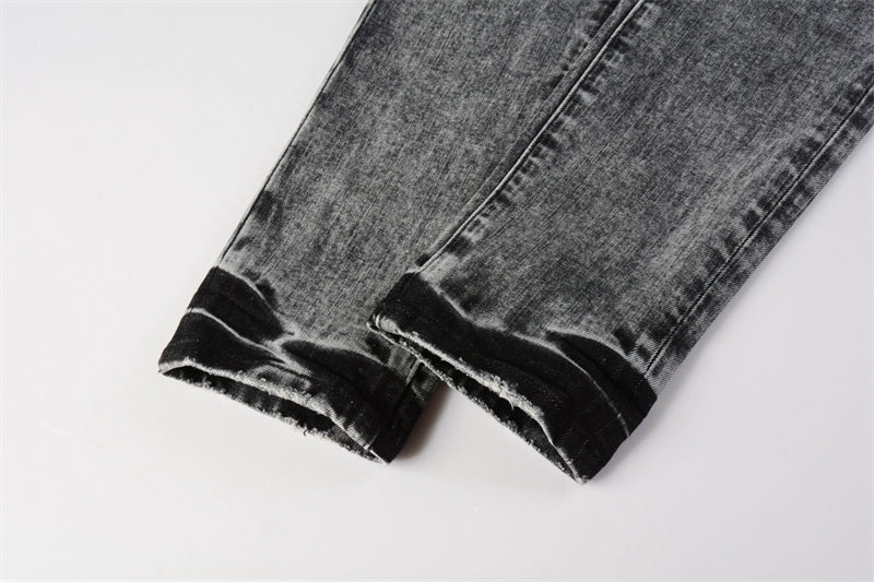 Purple Brand P Logo Slash Cut Slim Jeans 9105