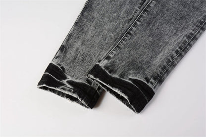 Purple Brand P Logo Slash Cut Slim Jeans 9105