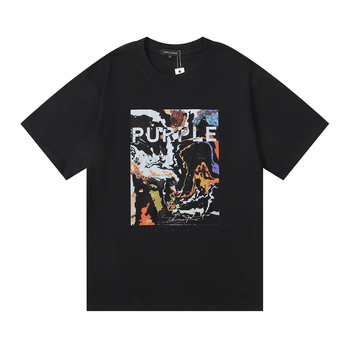Purple Brand Dark Figure Abstract Art Print Tee