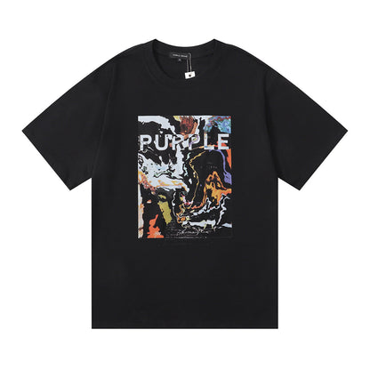 Purple Brand Dark Figure Abstract Art Print Tee