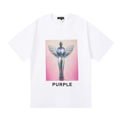 Purple Brand Chrome Angel Statue Graphic Tee