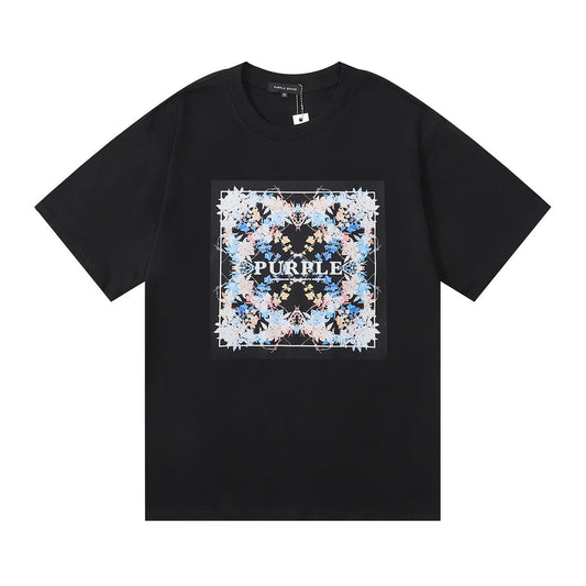 Purple Brand Mirror Floral Kaleidoscope Graphic Tee