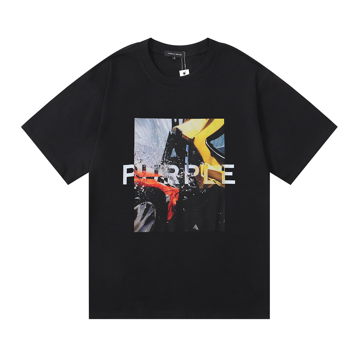 Purple Brand Car Crash Photo Graphic Tee
