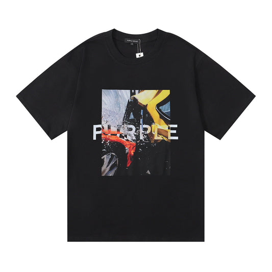 Purple Brand Car Crash Photo Graphic Tee