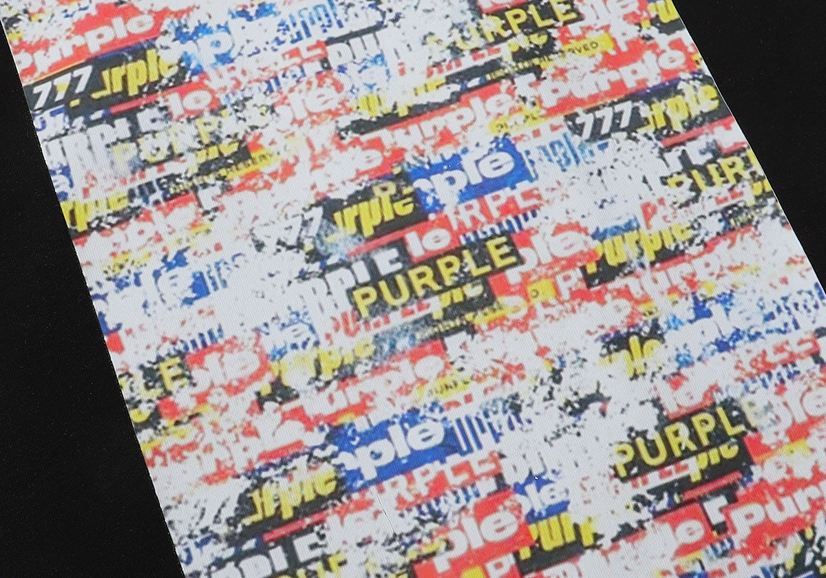 Purple Brand Glitch Collage Logo Print Tee