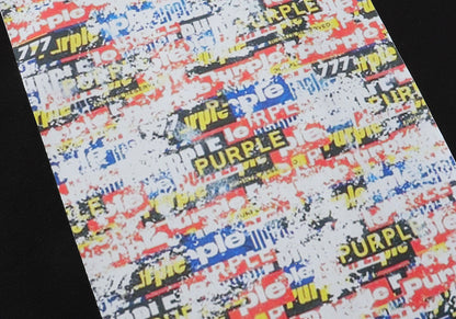 Purple Brand Glitch Collage Logo Print Tee