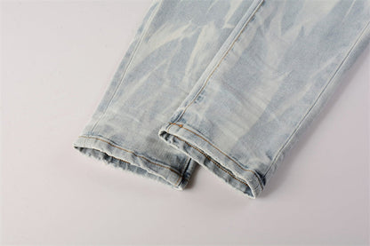 Purple Brand Ice Blue Cloud Bleach Slim Jeans 7017
