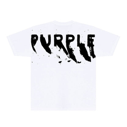 Purple Brand Grunge Paint Splatter Back Tee