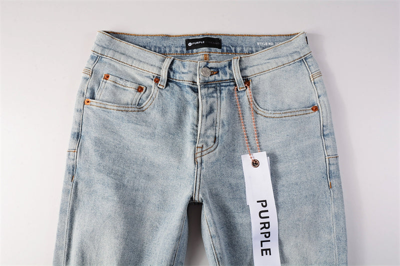 Purple Brand Ice Blue Dual Knee Blowout Slim Jeans 9010