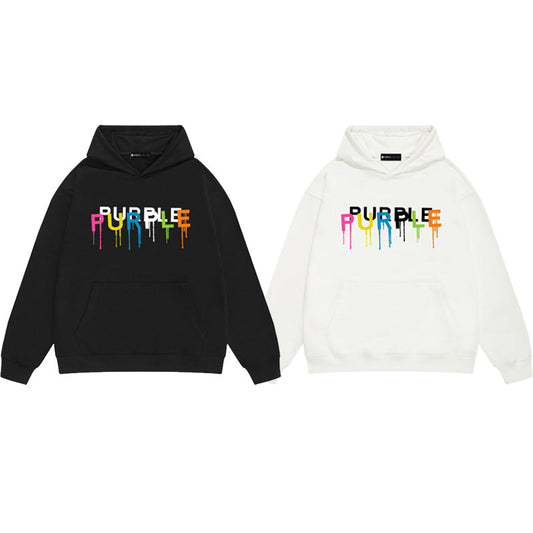 Purple Brand Rainbow Drip Logo Hoodie