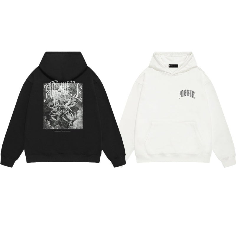 Purple Brand Baroque Angels College Pullover Hoodie
