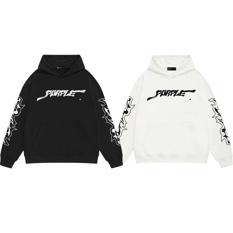 Purple Brand Script Tribal Sleeve Hoodie