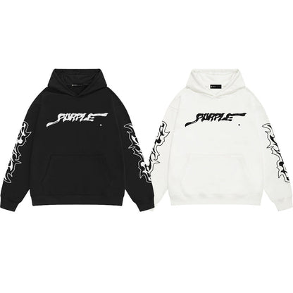 Purple Brand Script Tribal Sleeve Hoodie