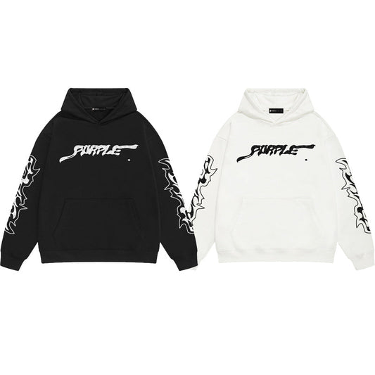 Purple Brand Script Tribal Sleeve Hoodie