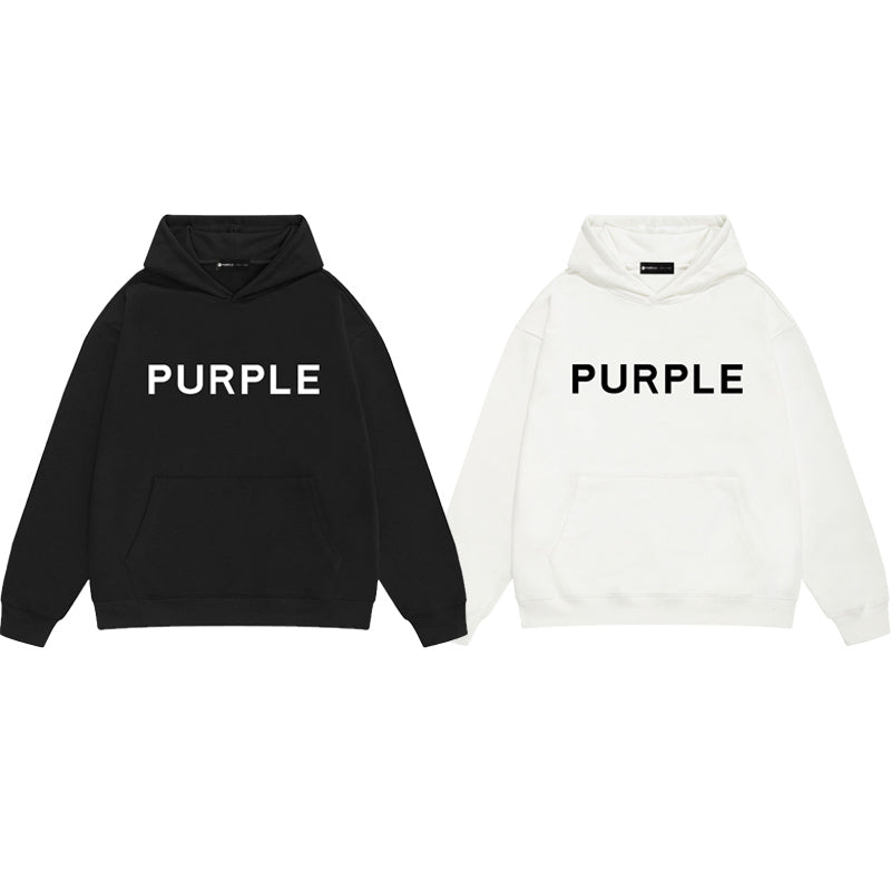 Purple Brand Text Logo Hoodie