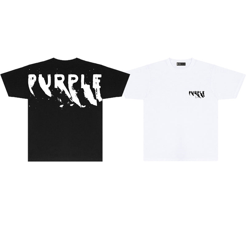 Purple Brand Grunge Paint Splatter Back Tee