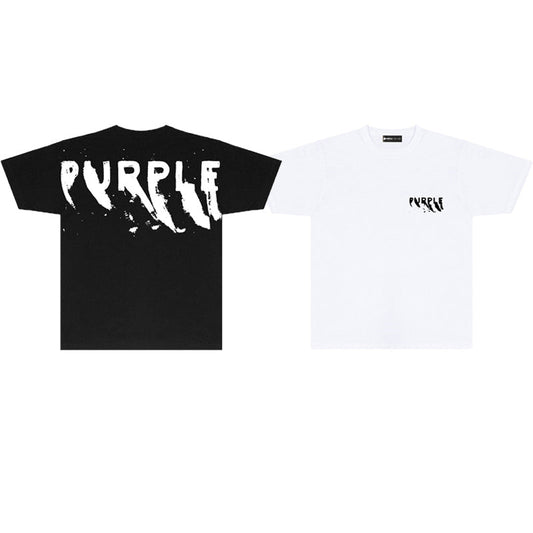 Purple Brand Grunge Paint Splatter Back Tee
