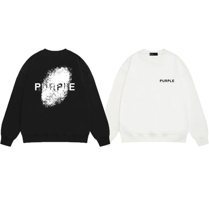 Purple Brand Dissolving Face Back Print Crewneck Sweatshirt
