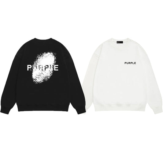 Purple Brand Dissolving Face Back Print Crewneck Sweatshirt