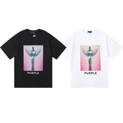 Purple Brand Chrome Angel Statue Graphic Tee