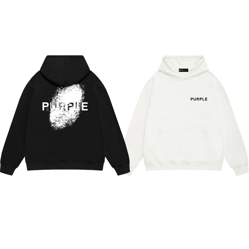 Purple Brand Back Face Spray Print Hoodie