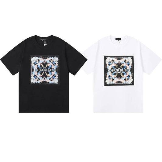 Purple Brand Mirror Floral Kaleidoscope Graphic Tee
