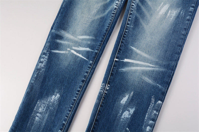 Purple Brand Paint Brush Stroke Slim Jeans 9062