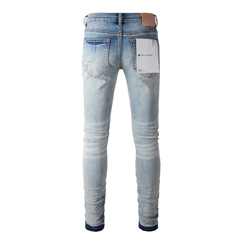 Purple Brand Heavy Multi-Rip Raw Edge Slim Jeans 9013
