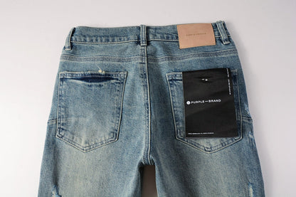 Purple Brand Multi-Color Paint Splatter Rip Slim Jeans 9072