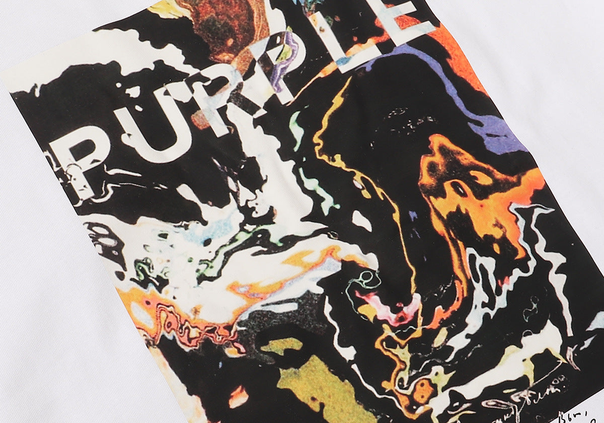 Purple Brand Dark Figure Abstract Art Print Tee